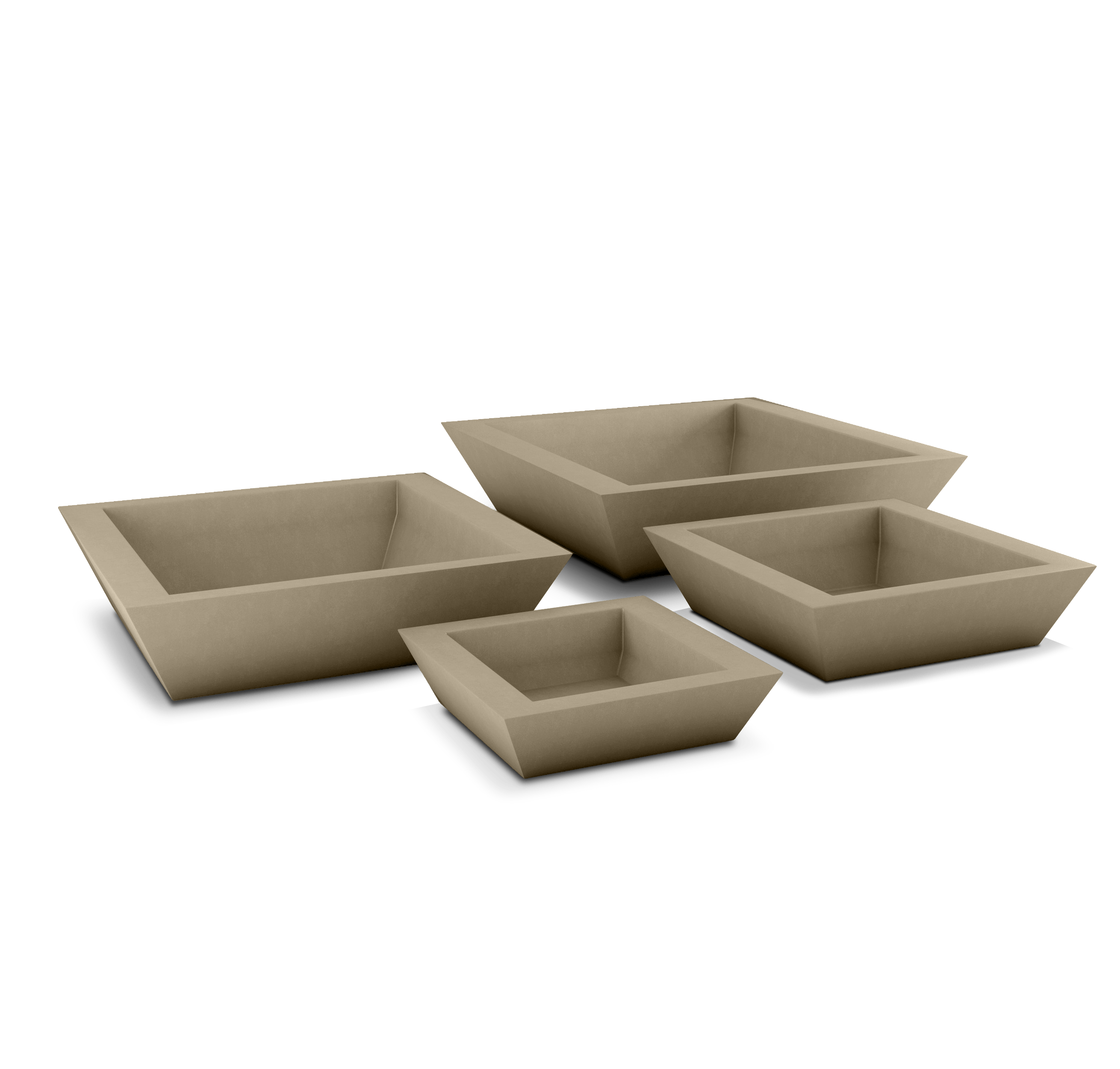 Newport Shallow GFRC Planter in Sandstone Color - all sizes
