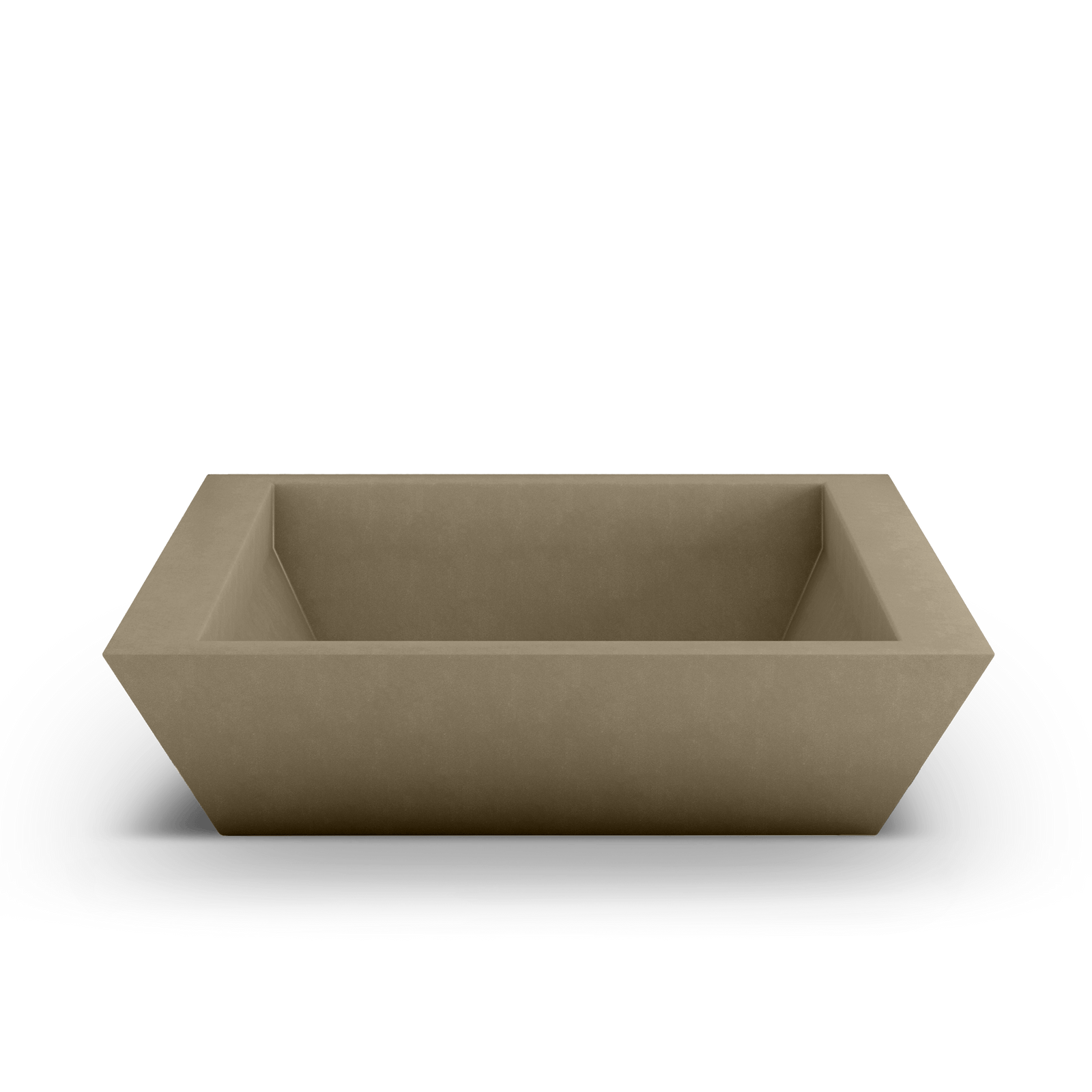 Newport Shallow GFRC Planter in Sandstone Color - top view