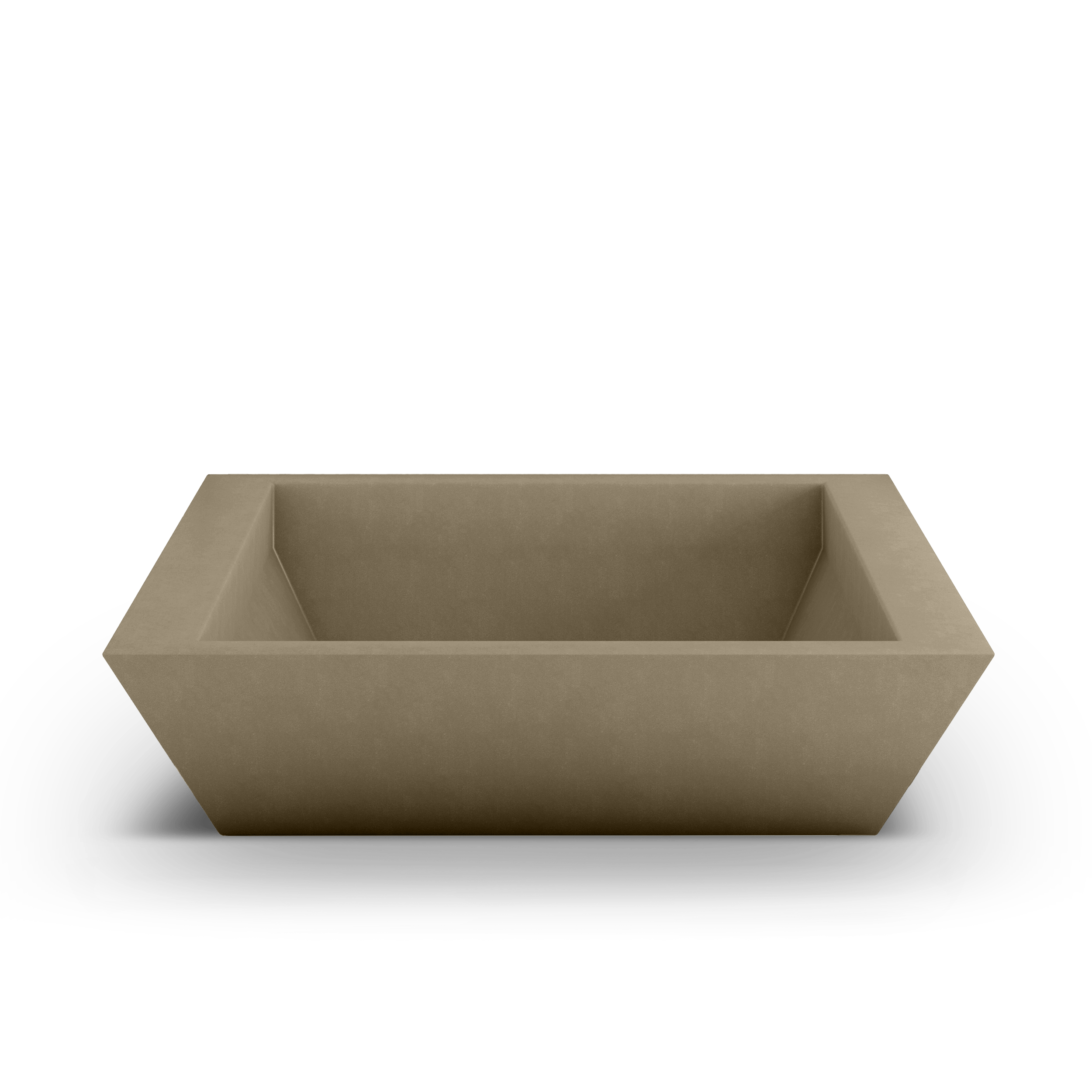 Newport Shallow GFRC Planter in Sandstone Color - top view