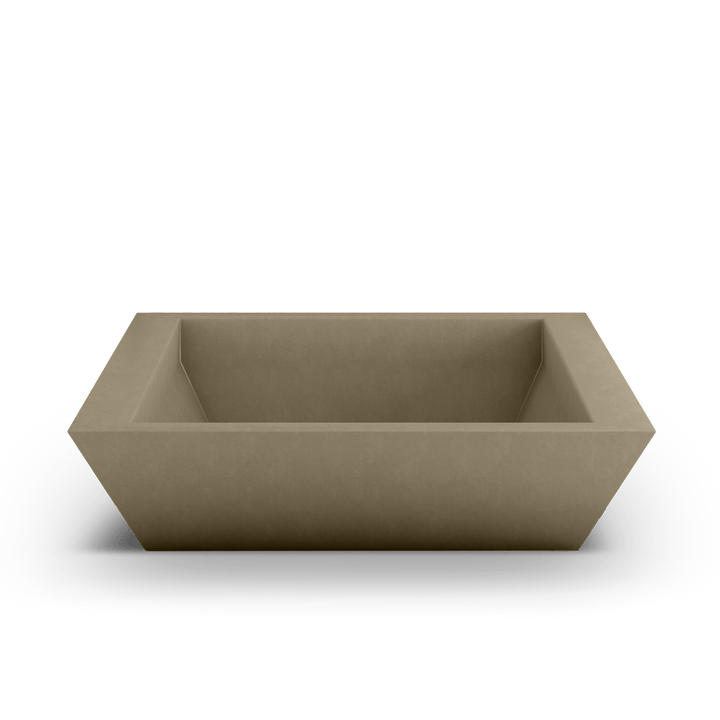 Newport Shallow GFRC Planter in Sandstone Color - top view