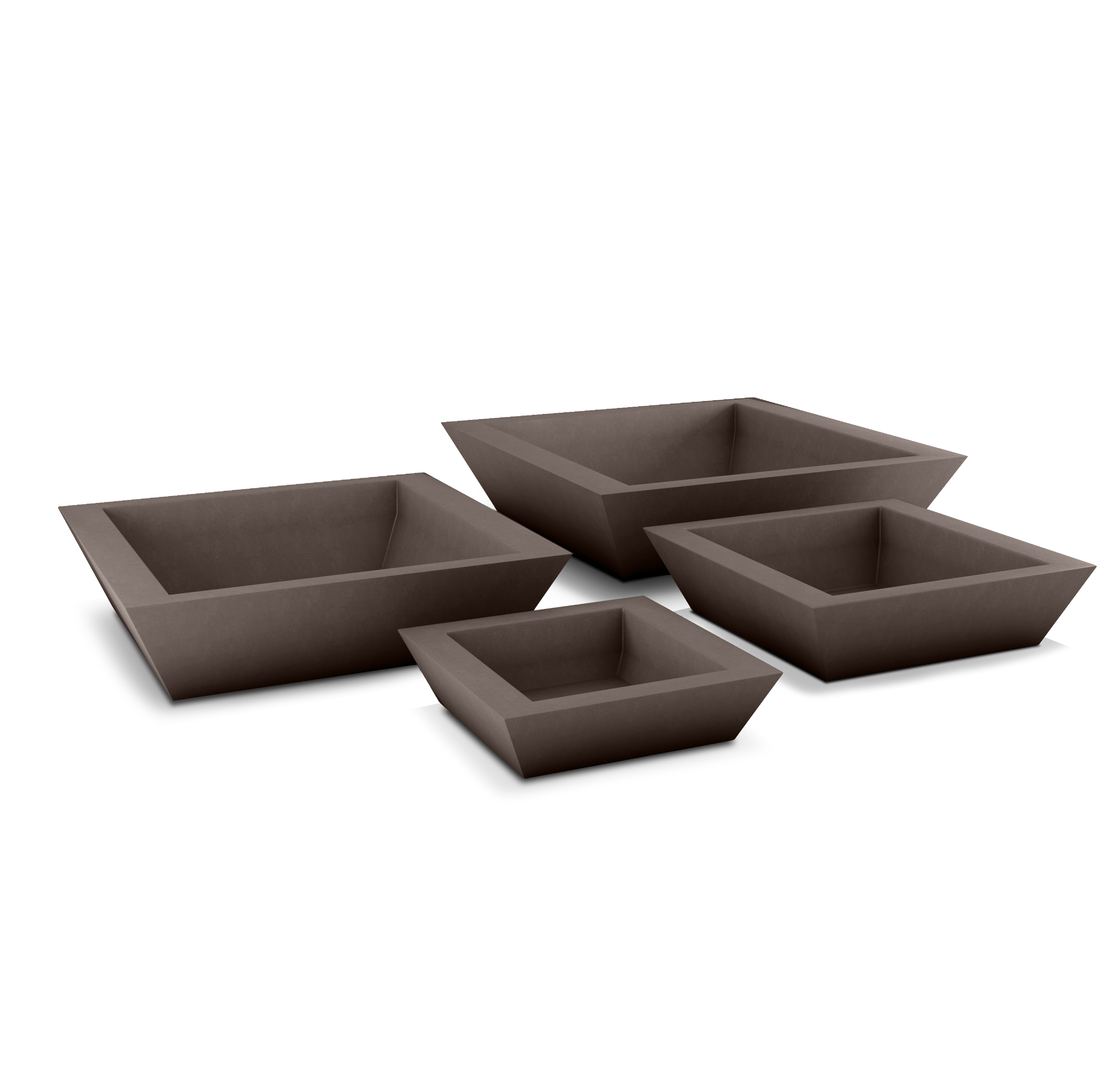 Newport Shallow GFRC Planter in Walnut Color - all sizes