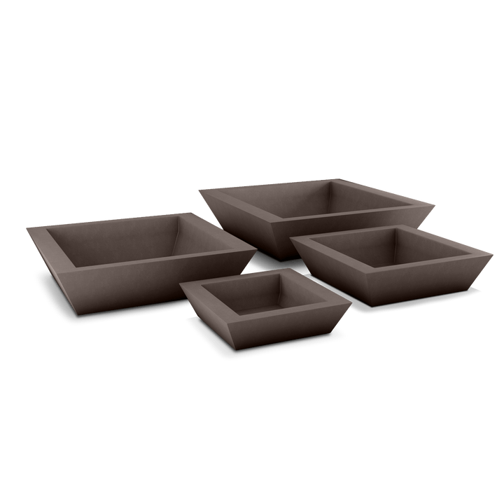 Newport Shallow GFRC Planter in Walnut Color - all sizes