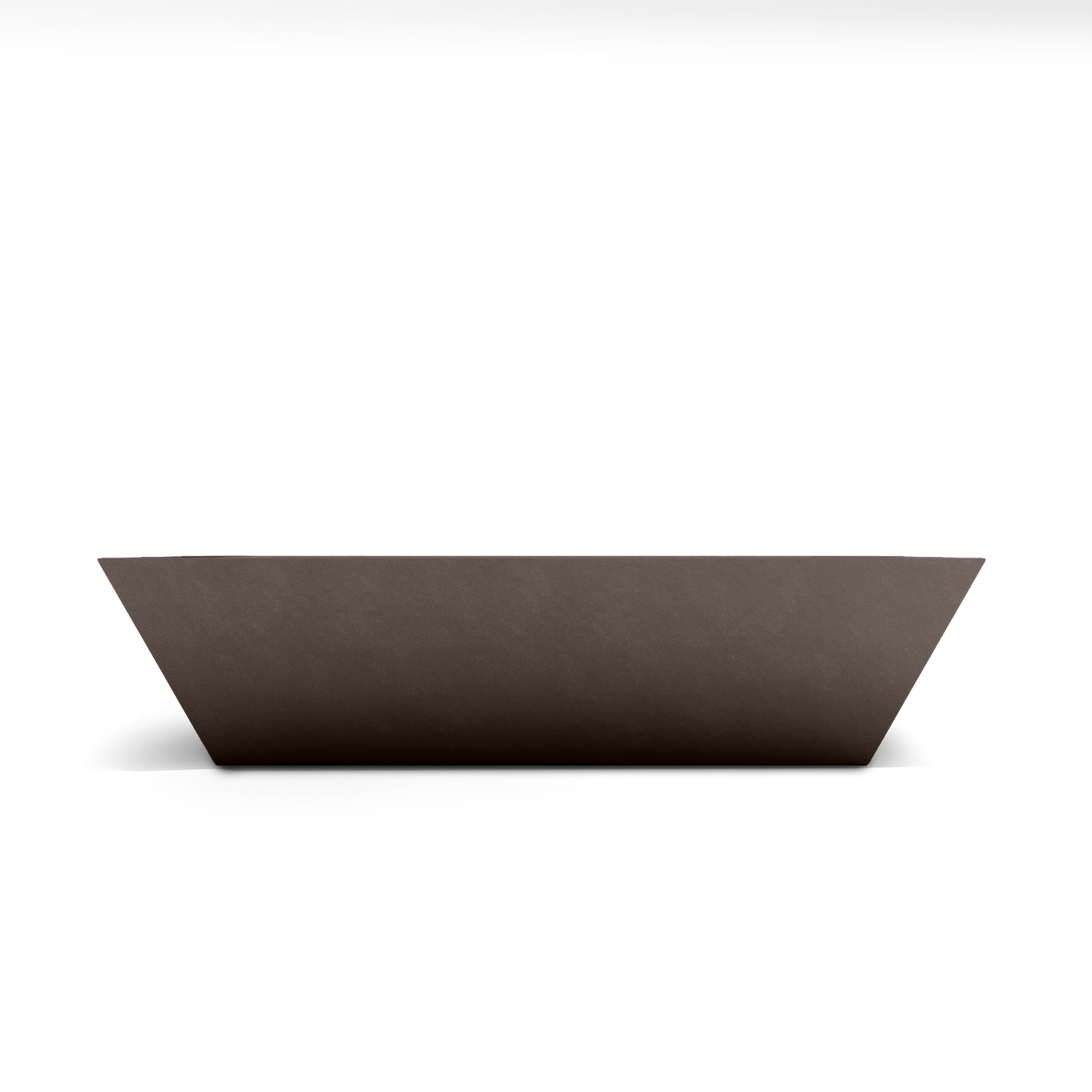 Newport Shallow GFRC Planter in Walnut Color - front view