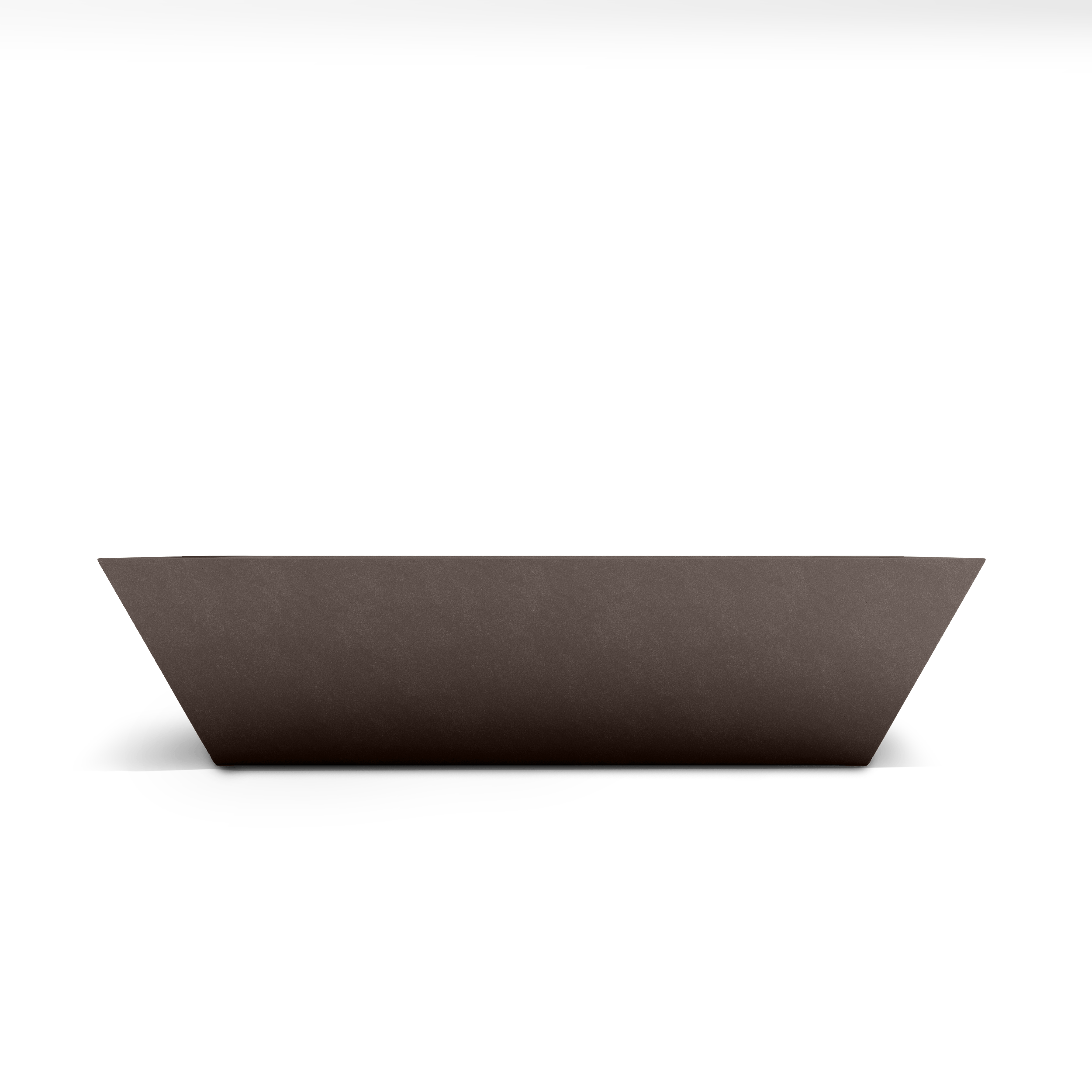 Newport Shallow GFRC Planter in Walnut Color - front view