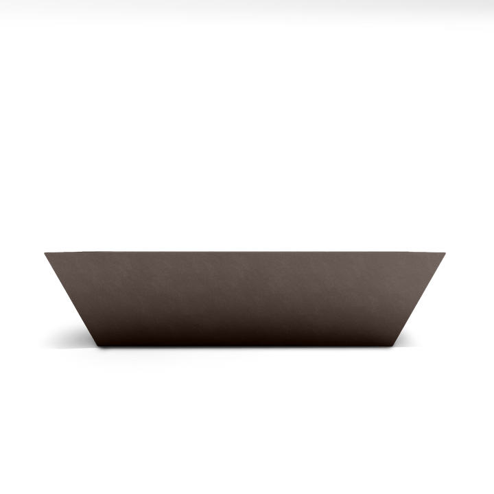 Newport Shallow GFRC Planter in Walnut Color - front view
