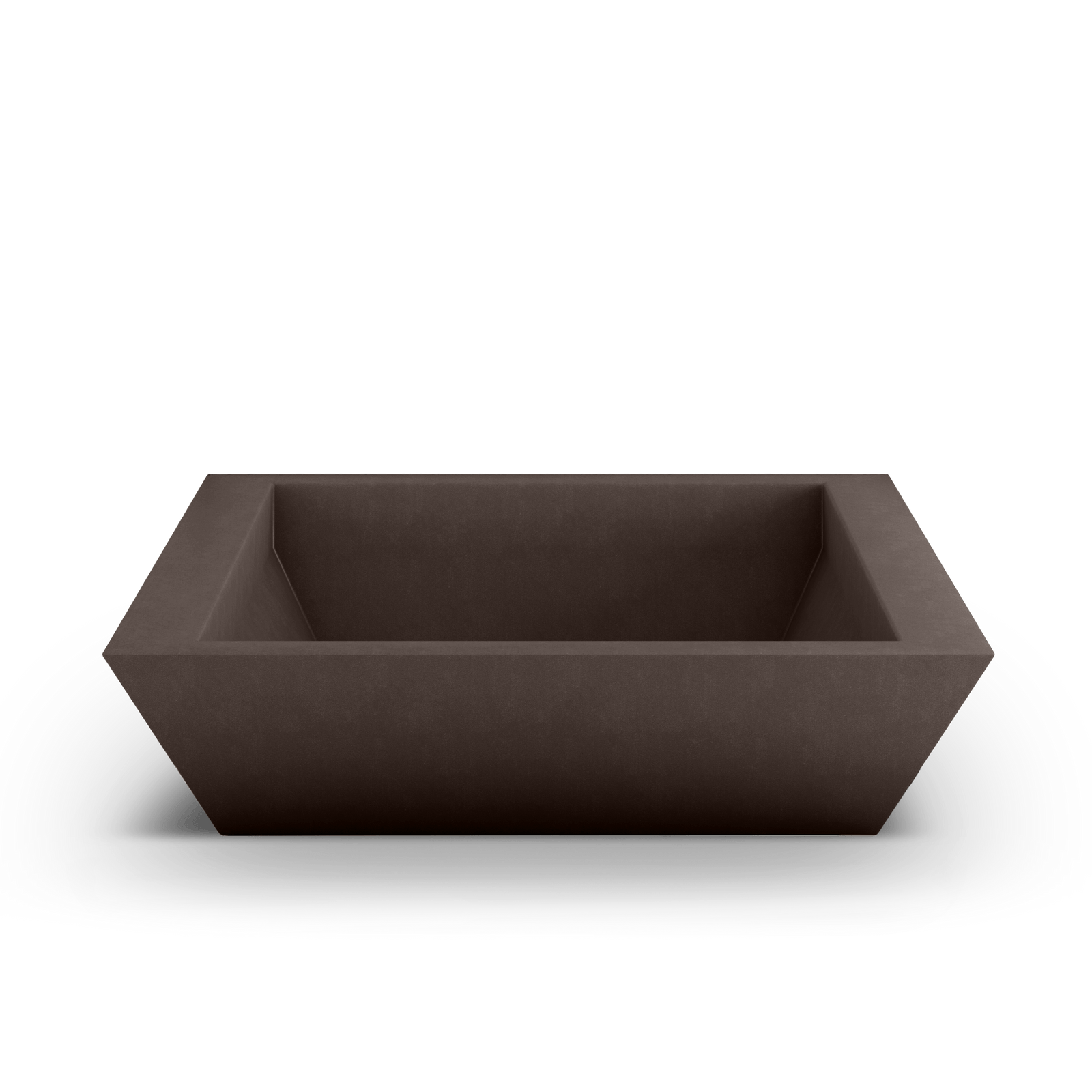 Newport Shallow GFRC Planter in Walnut Color - top view