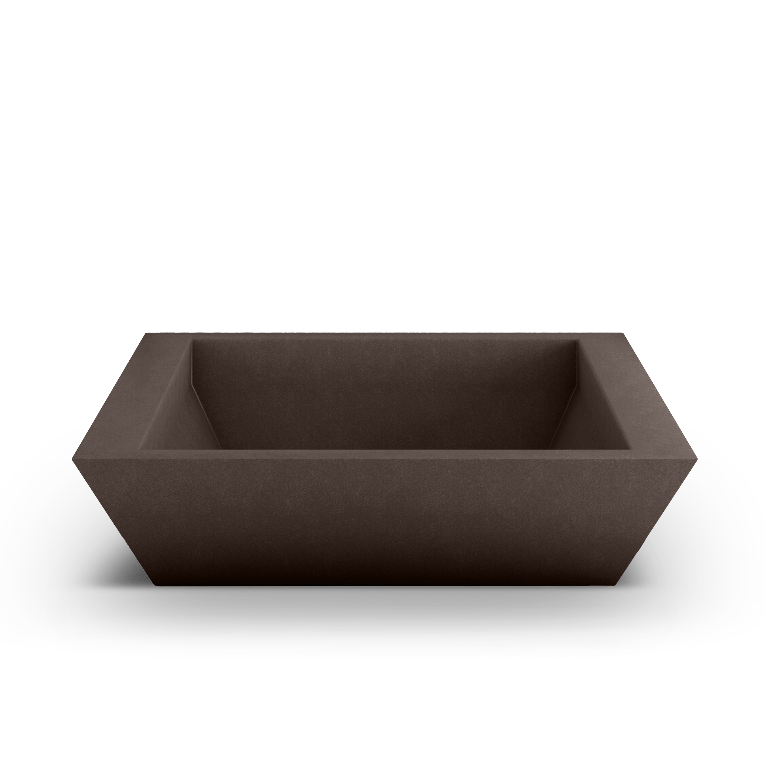 Newport Shallow GFRC Planter in Walnut Color - top view