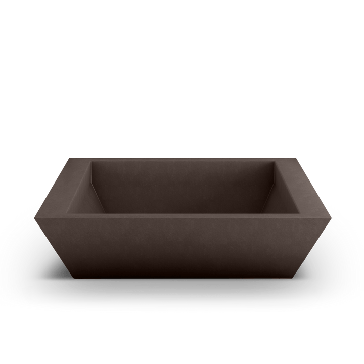 Newport Shallow GFRC Planter in Walnut Color - top view