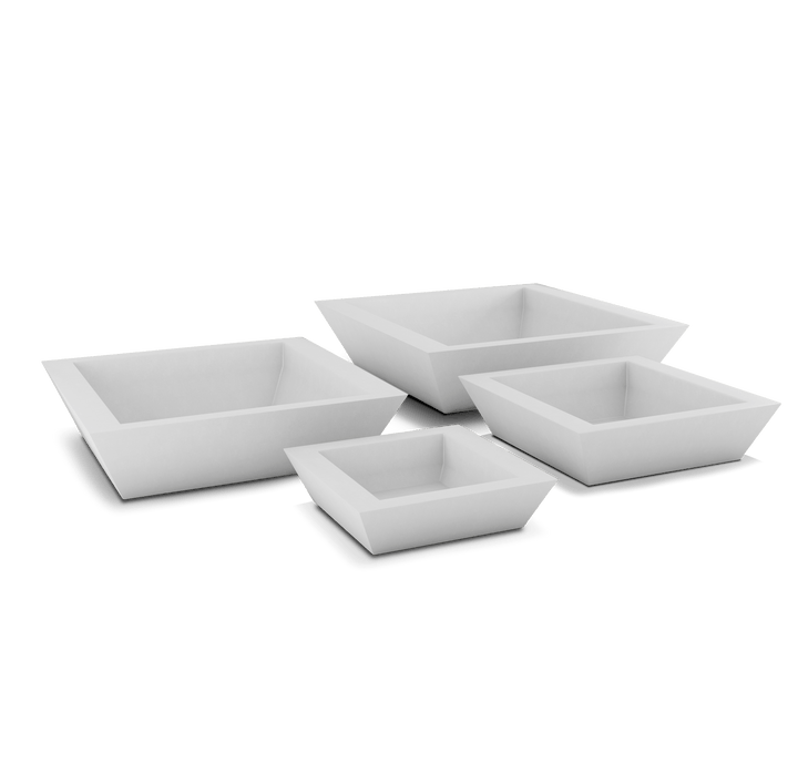 Newport Shallow GFRC Planter in White Color - all sizes