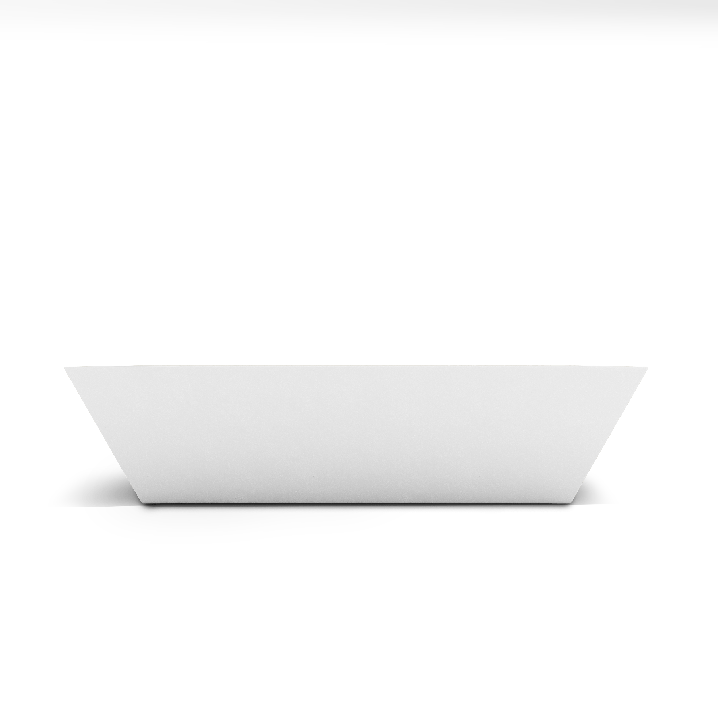 Newport Shallow GFRC Planter in White Color - front view