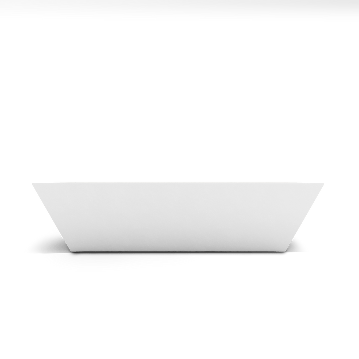 Newport Shallow GFRC Planter in White Color - front view