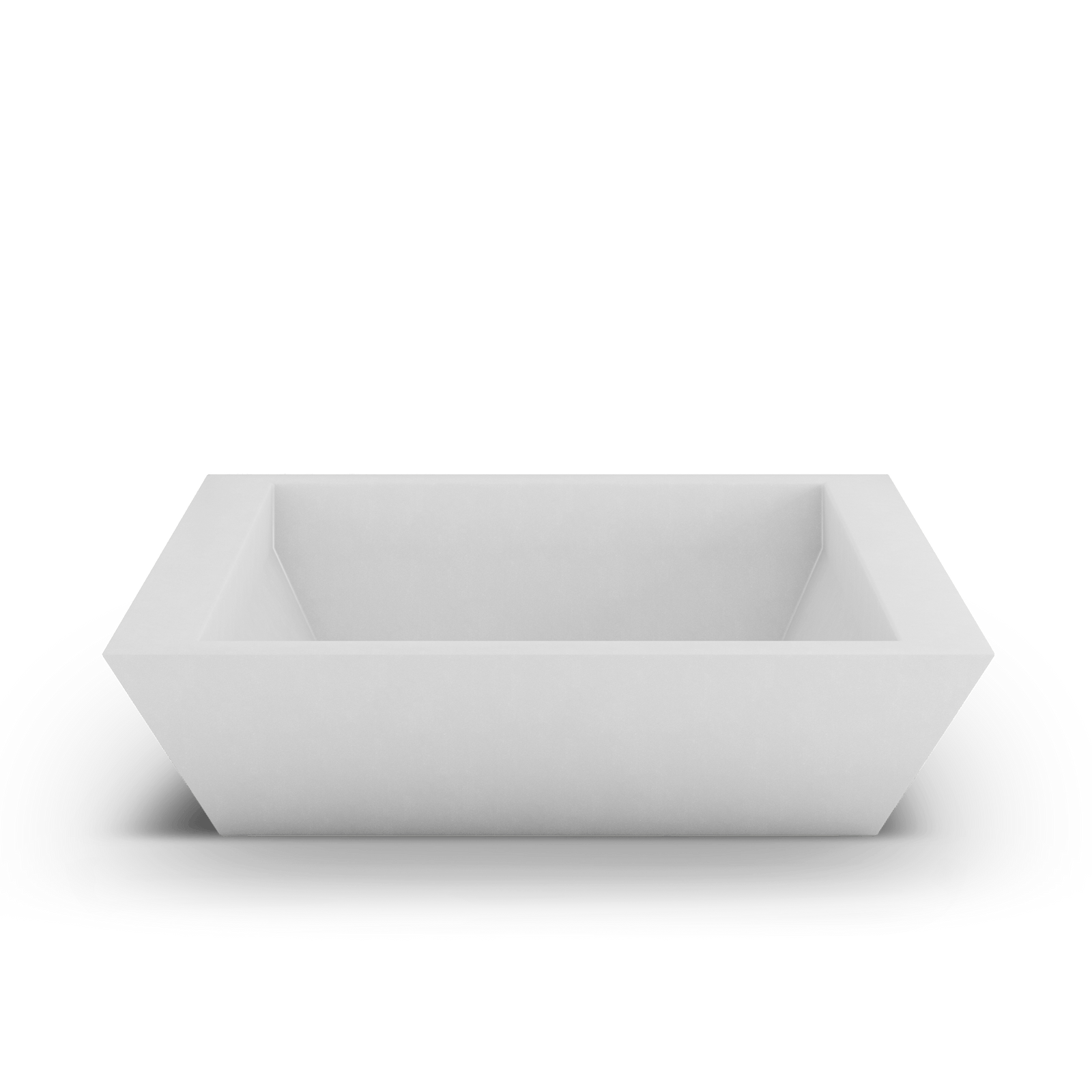 Newport Shallow GFRC Planter in White Color - top view