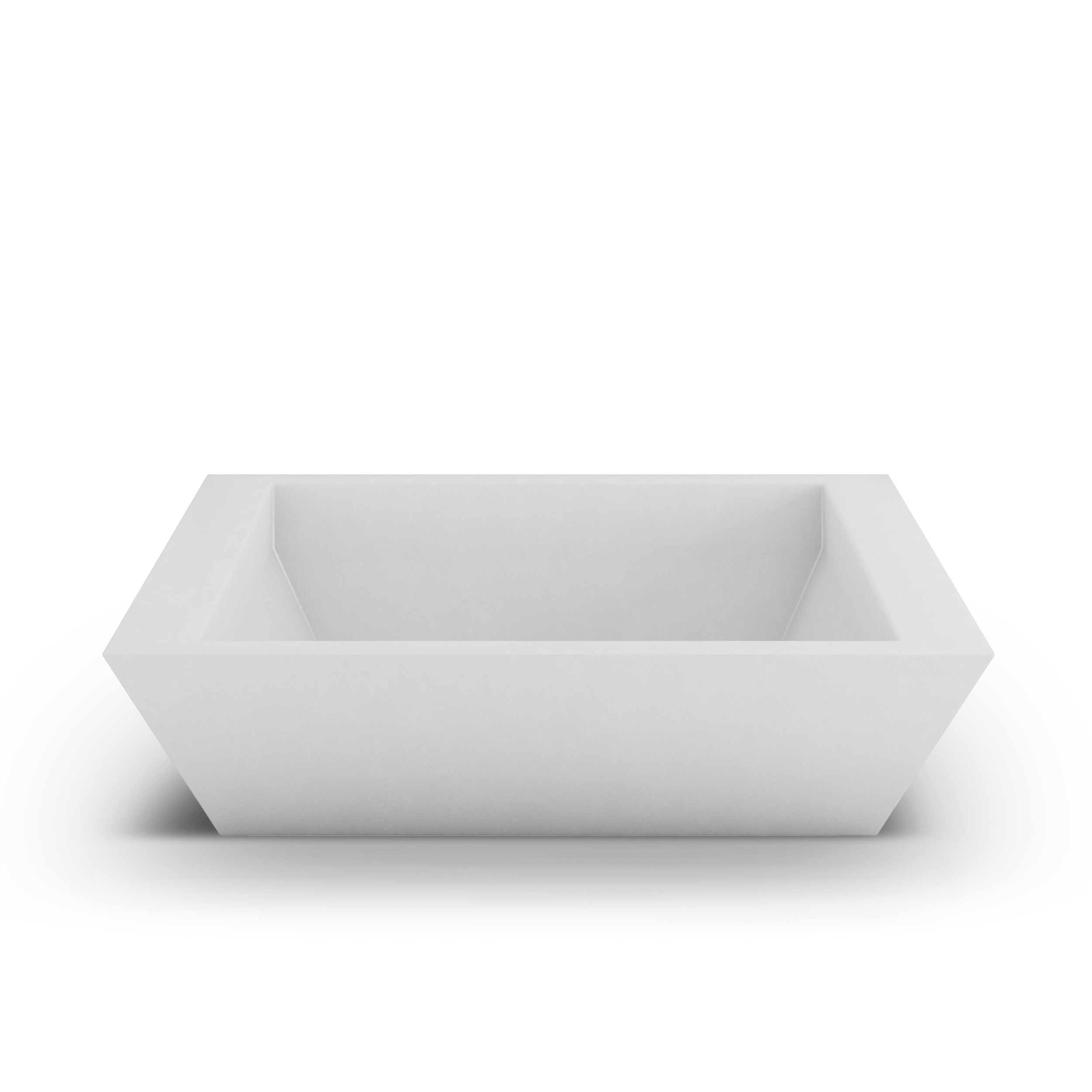 Newport Shallow GFRC Planter in White Color - top view