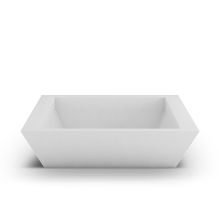 Newport Shallow GFRC Planter in White Color - top view