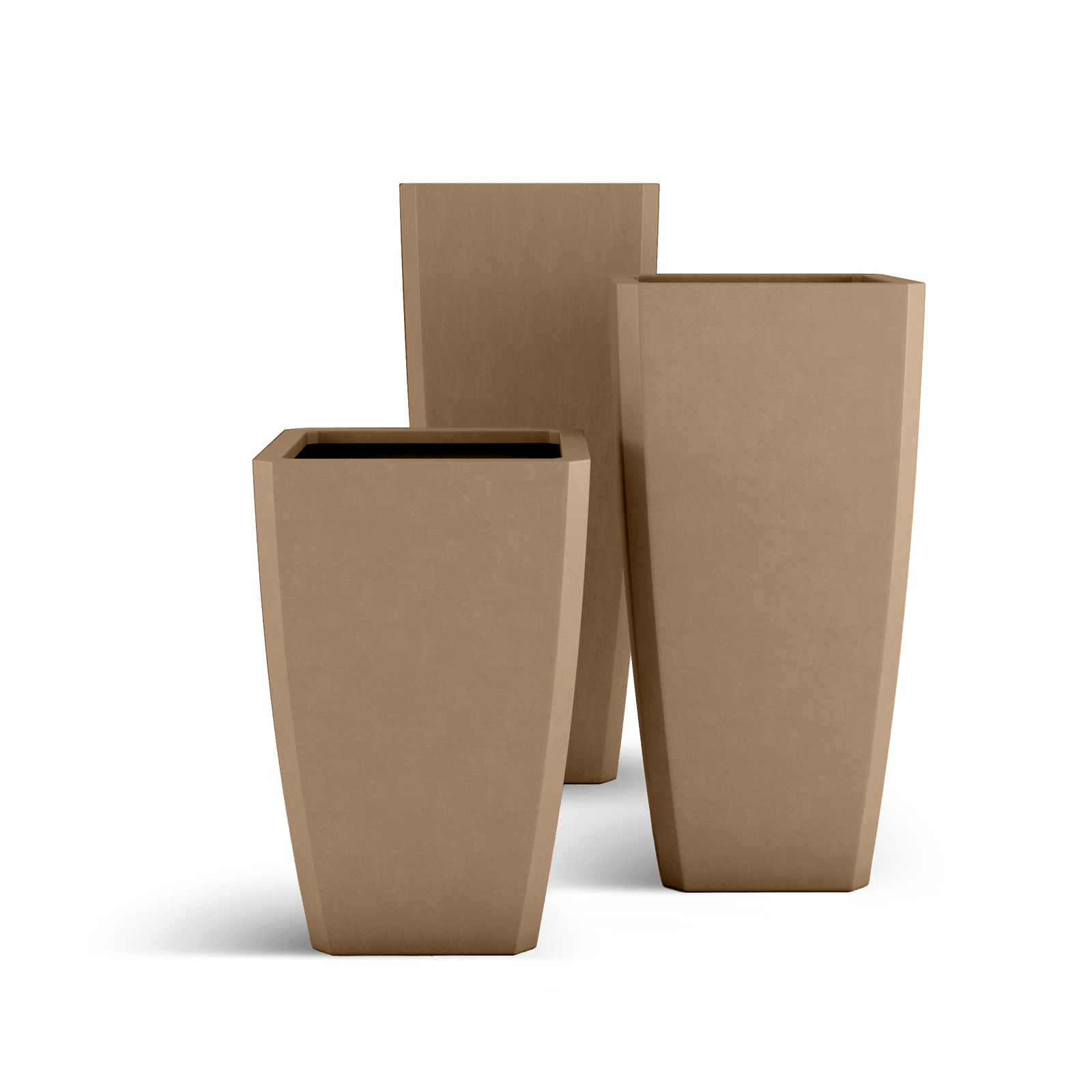 Quartet GFRC Planter in Cappuccino Color - all sizes