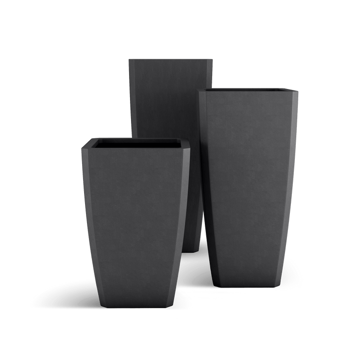 Quartet GFRC Planter in Dark Gray Color - all sizes