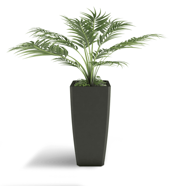 Quartet GFRC Planter in French Gray Color - planted