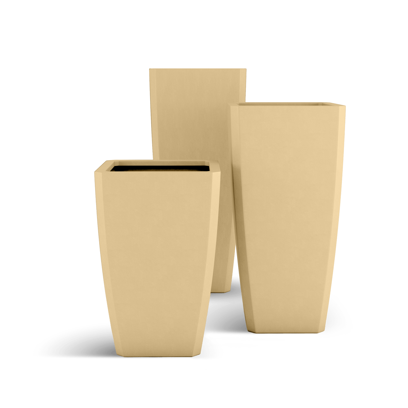 Quartet GFRC Planter in Golden Sandstone Color - all sizes