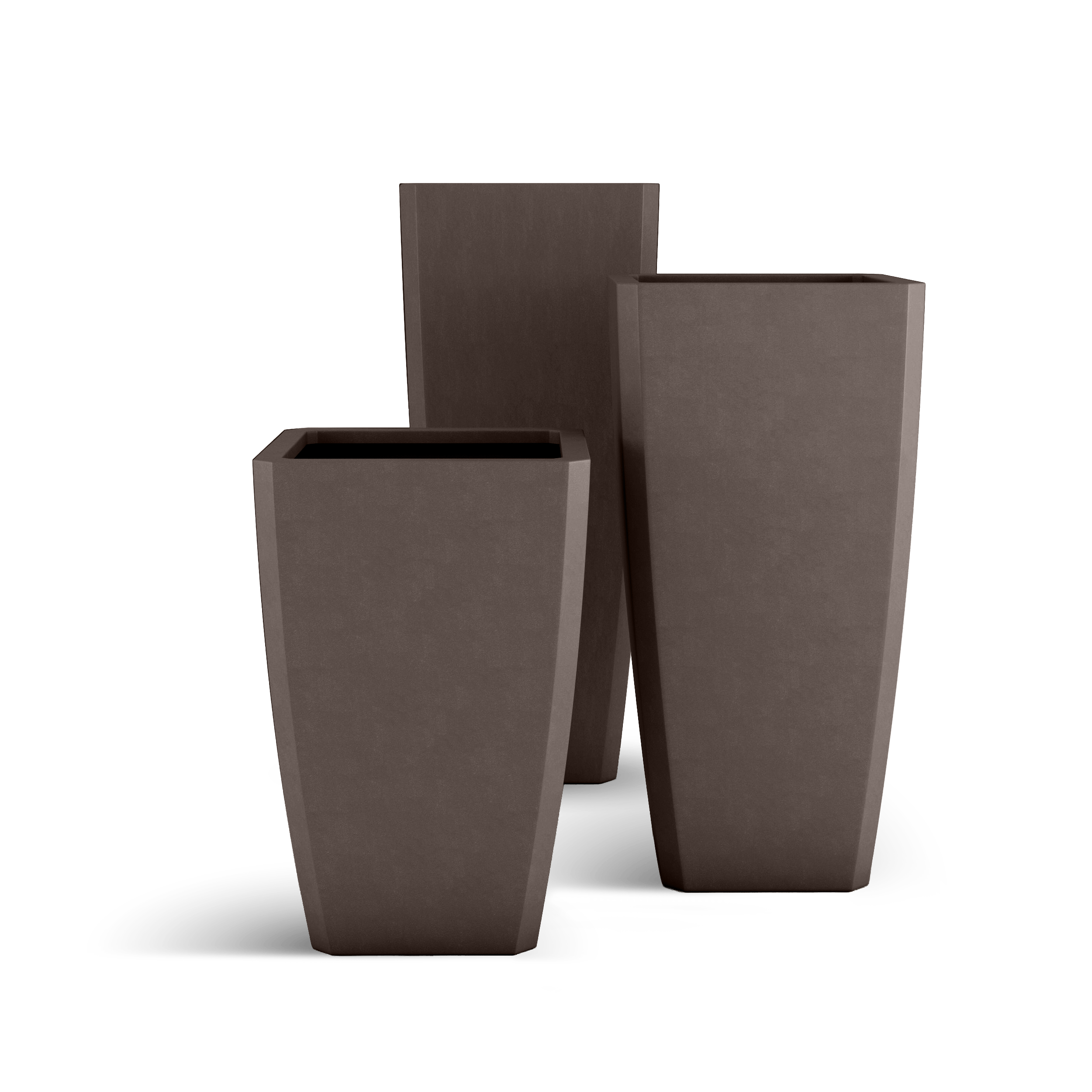 Quartet GFRC Planter in Walnut Color - all sizes