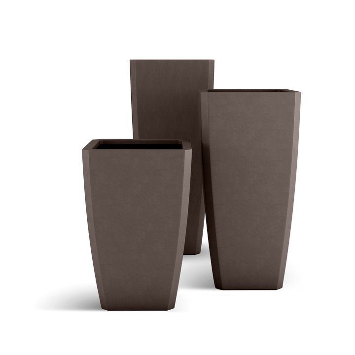 Quartet GFRC Planter in Walnut Color - all sizes