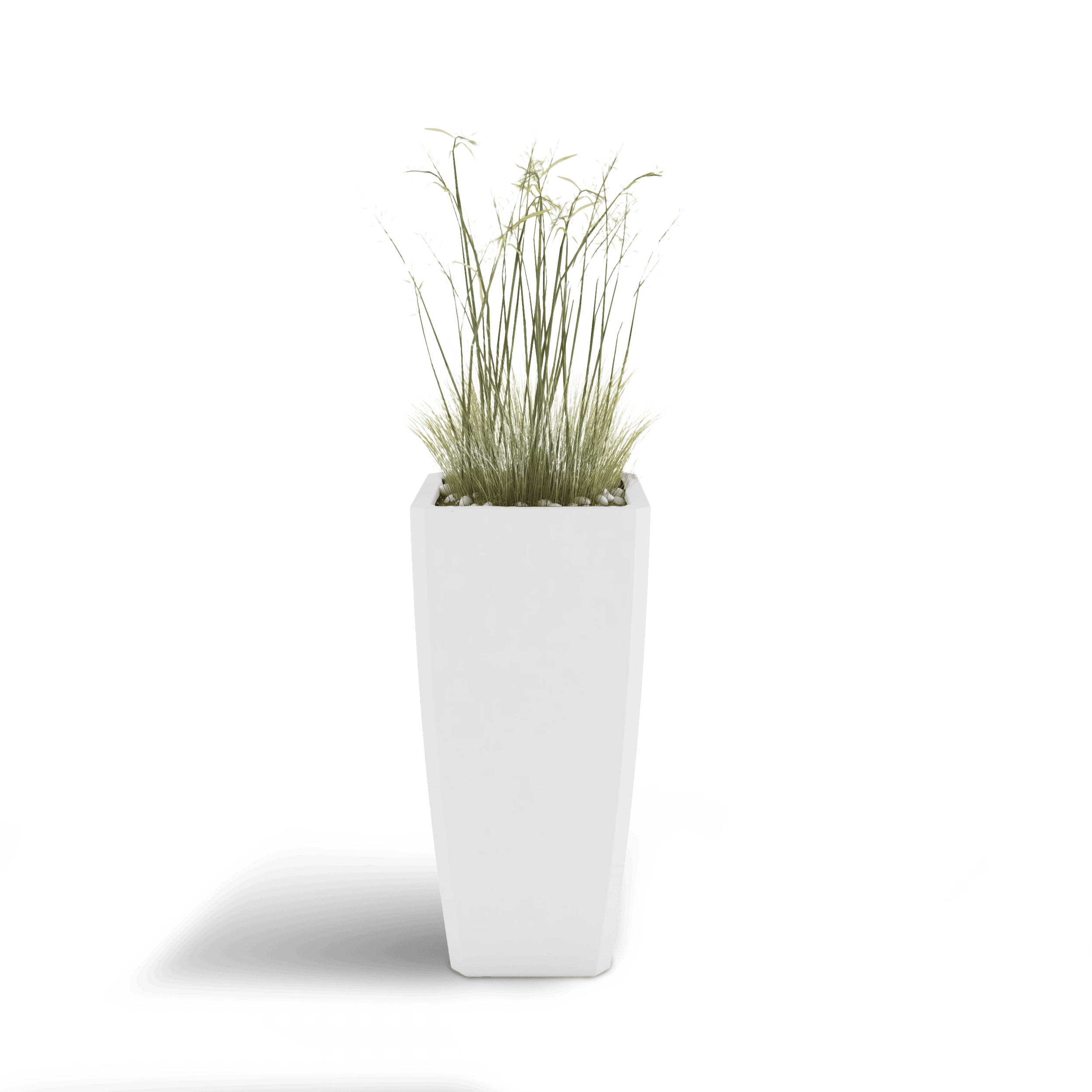 Quartet GFRC Planter in White Color - planted