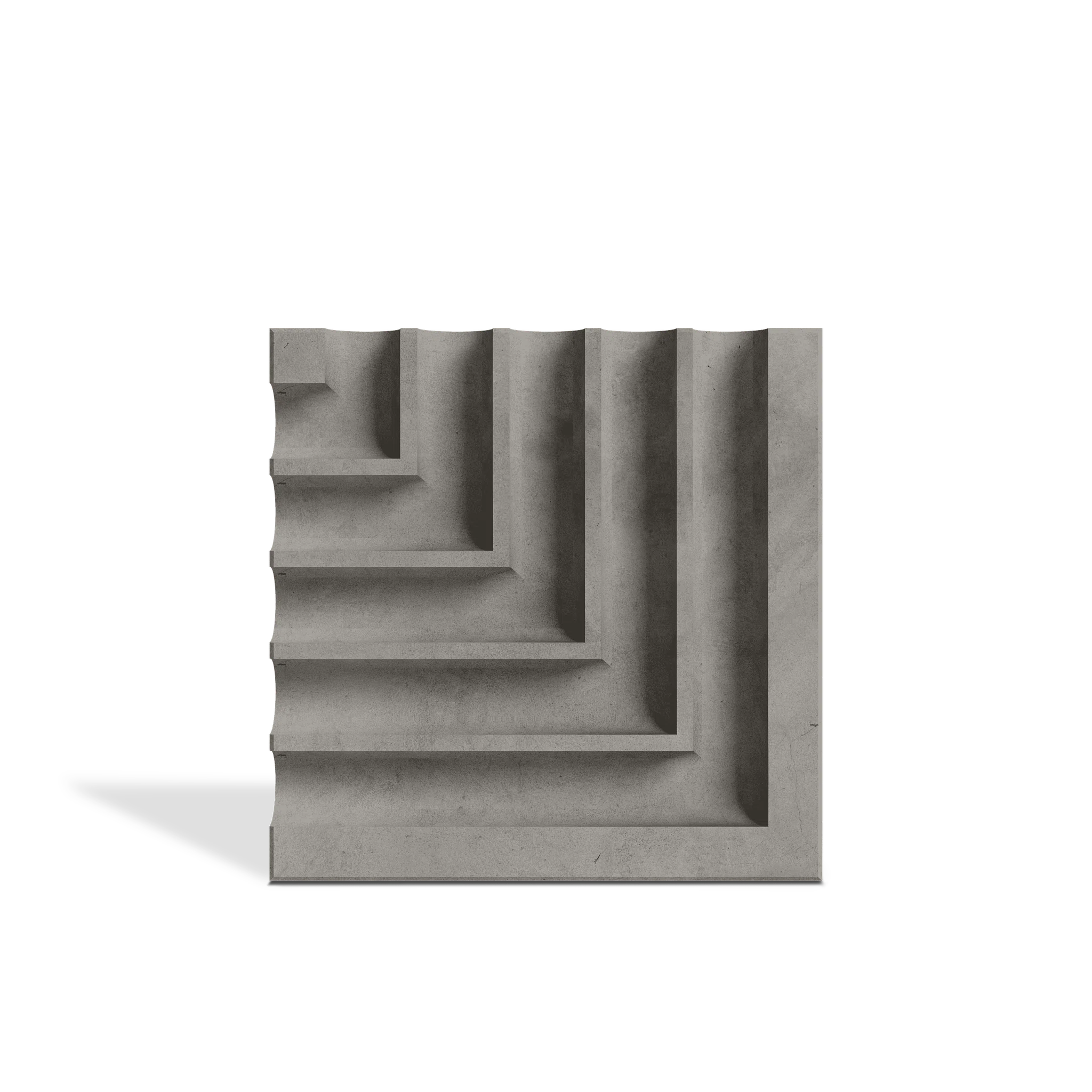 ROMA Angle Graphite 3D concrete wall tile – geometric surface relief · ModaConcrete
