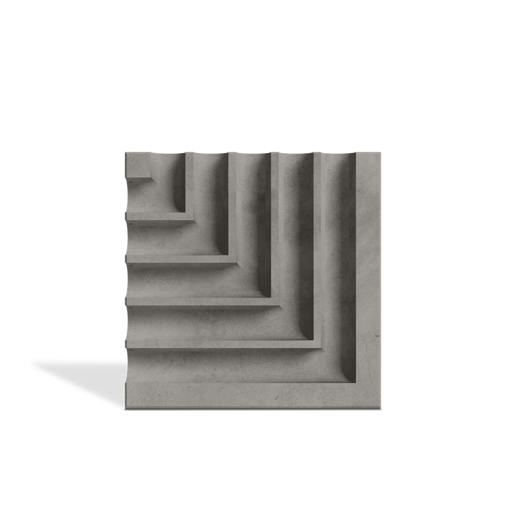 ROMA Angle Graphite 3D concrete wall tile – geometric surface relief · ModaConcrete