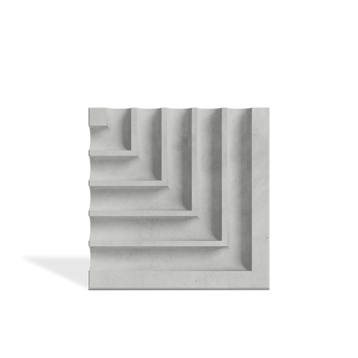 ROMA Angle Gray 3D concrete wall tile – geometric surface relief · ModaConcrete