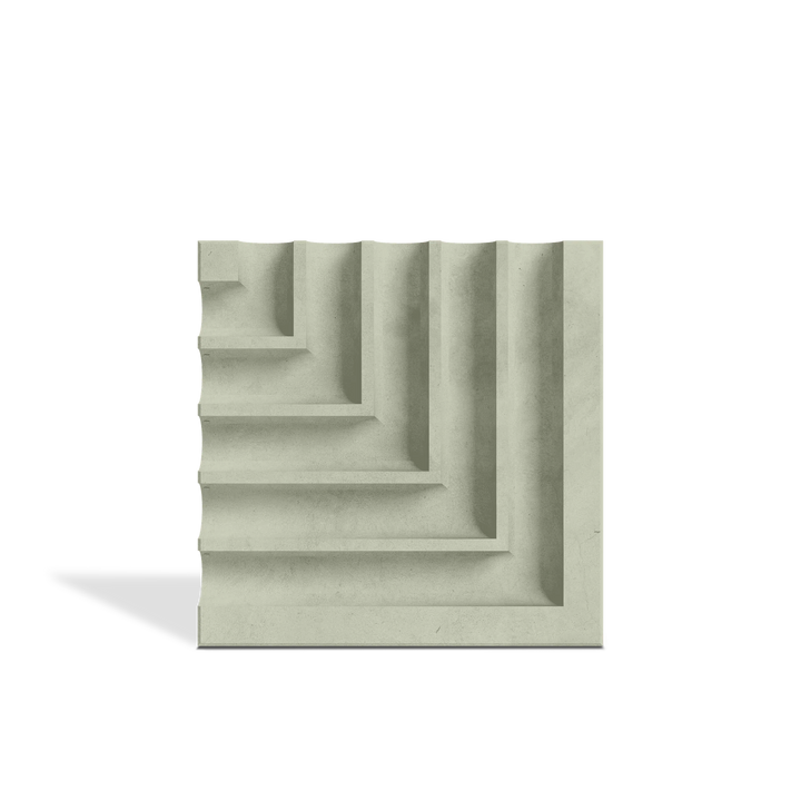 ROMA Angle Sage 3D concrete wall tile – geometric surface relief · ModaConcrete