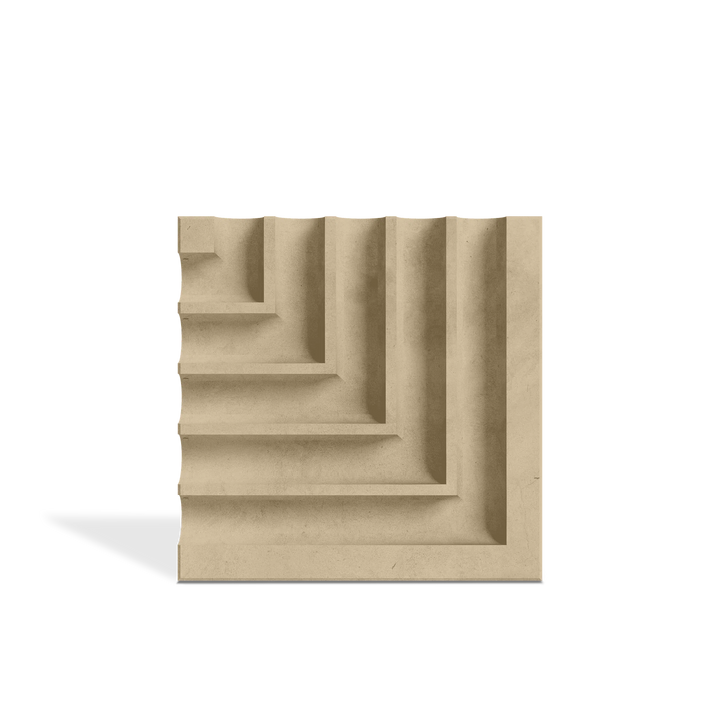 ROMA Angle Sand 3D concrete wall tile – geometric surface relief · ModaConcrete