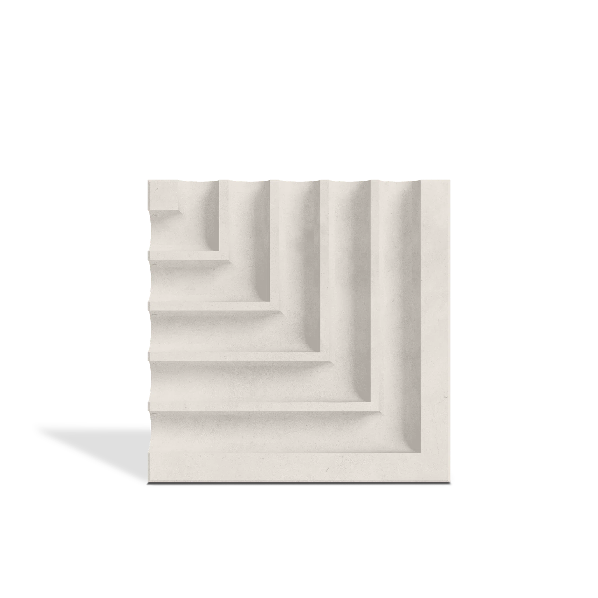 ROMA Angle White 3D concrete wall tile – geometric surface relief · ModaConcrete