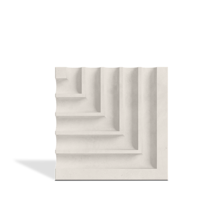 ROMA Angle White 3D concrete wall tile – geometric surface relief · ModaConcrete