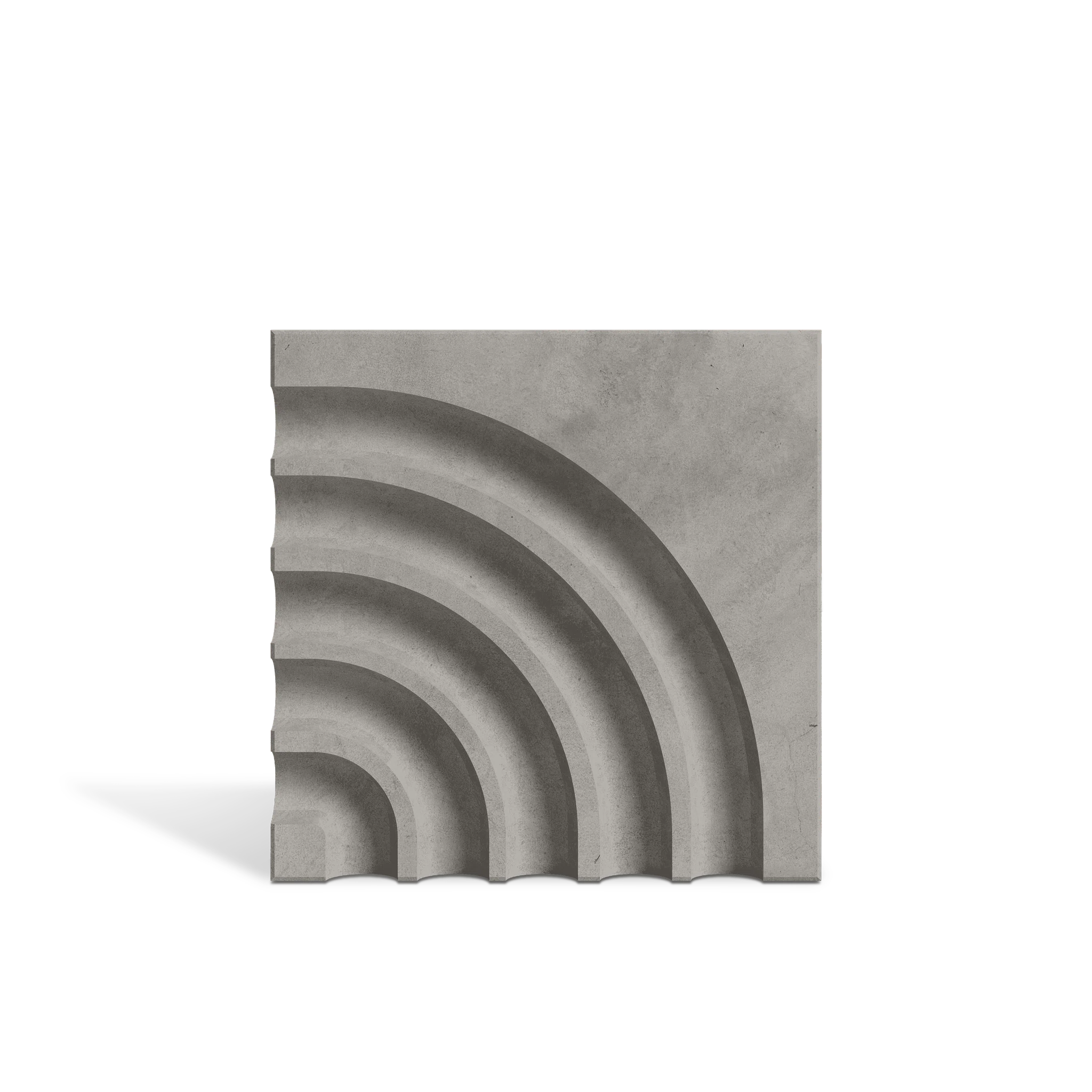 ROMA Curve Graphite 3D concrete wall tile – curved surface relief · ModaConcrete