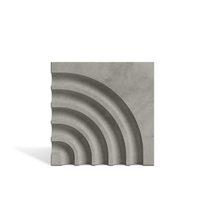 ROMA Curve Graphite 3D concrete wall tile – curved surface relief · ModaConcrete