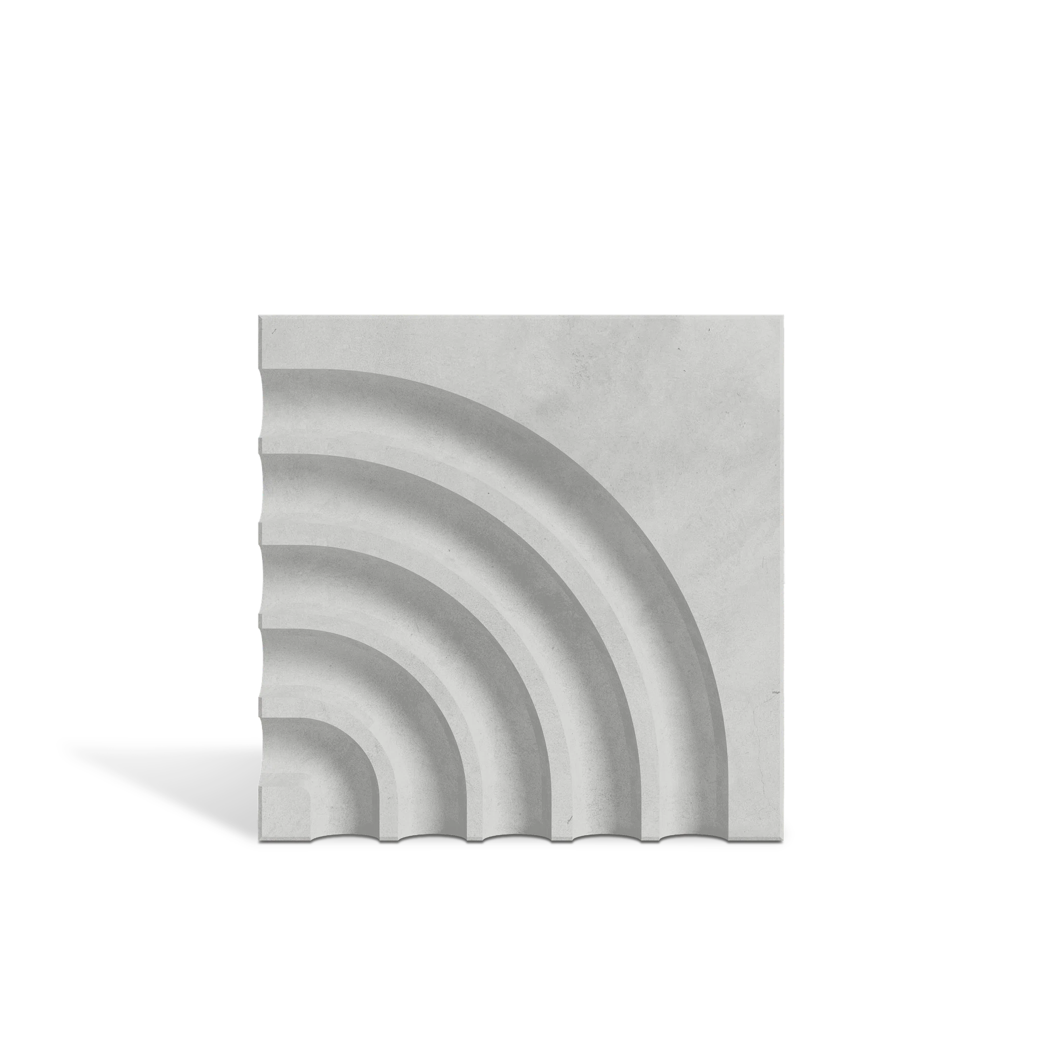 ROMA Curve Gray 3D concrete wall tile – curved surface relief · ModaConcrete