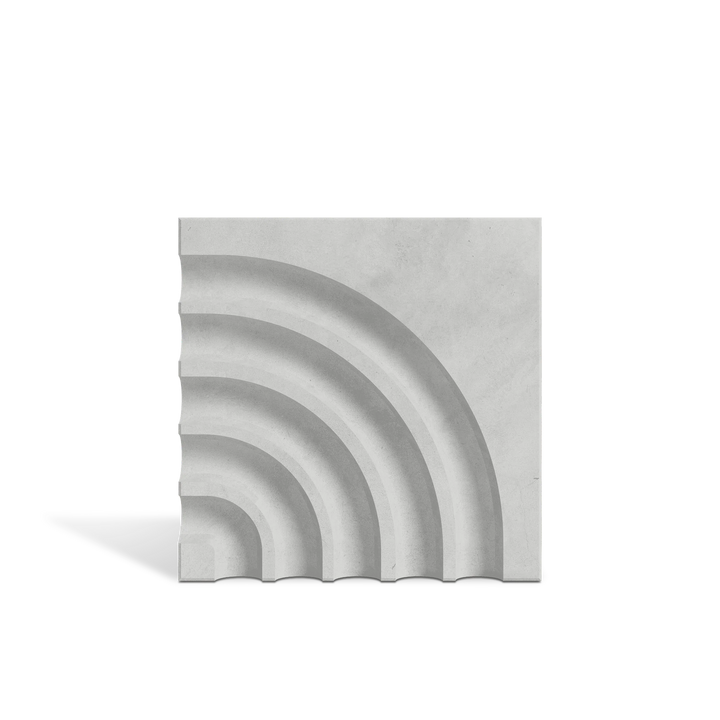 ROMA Curve Gray 3D concrete wall tile – curved surface relief · ModaConcrete