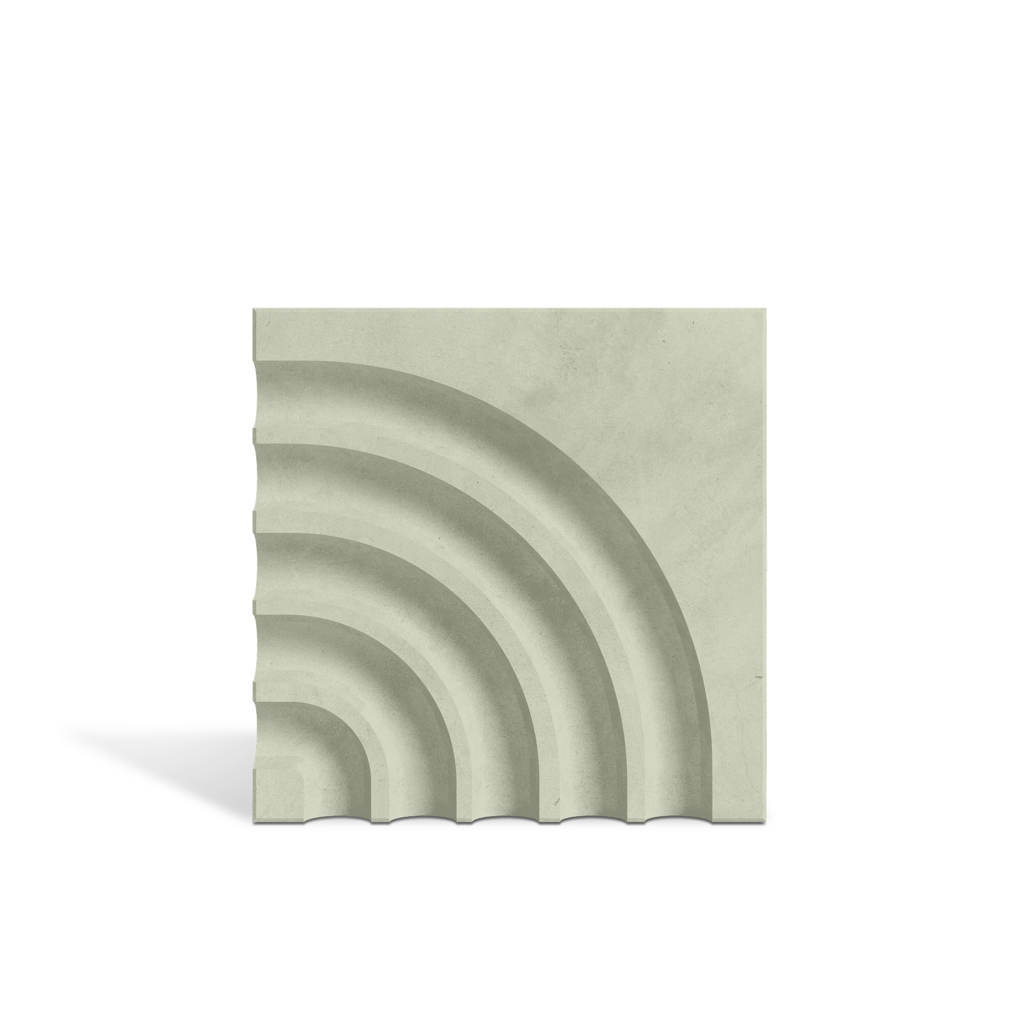 ROMA Curve Sage 3D concrete wall tile – curved surface relief · ModaConcrete