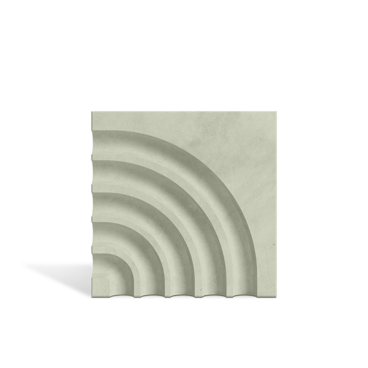 ROMA Curve Sage 3D concrete wall tile – curved surface relief · ModaConcrete
