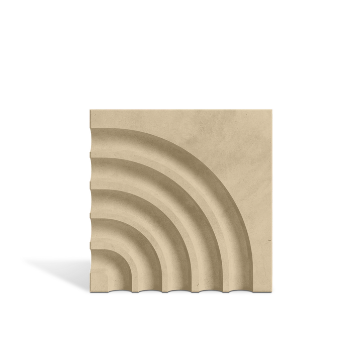 ROMA Curve Sand 3D concrete wall tile – curved surface relief · ModaConcrete