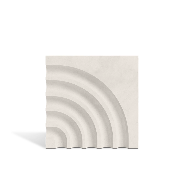 ROMA Curve White 3D concrete wall tile – curved surface relief · ModaConcrete