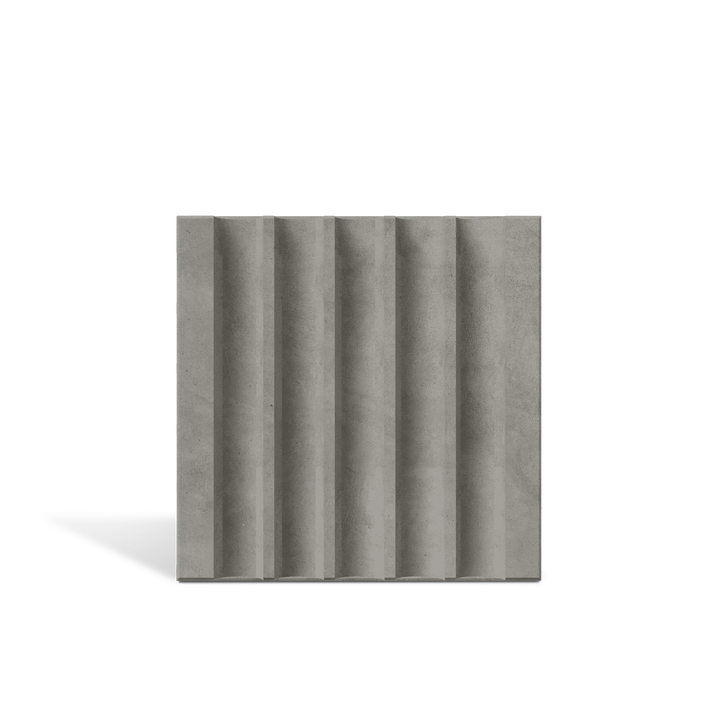 ROMA Flute Graphite 3D concrete wall tile – fluted channel relief · ModaConcrete