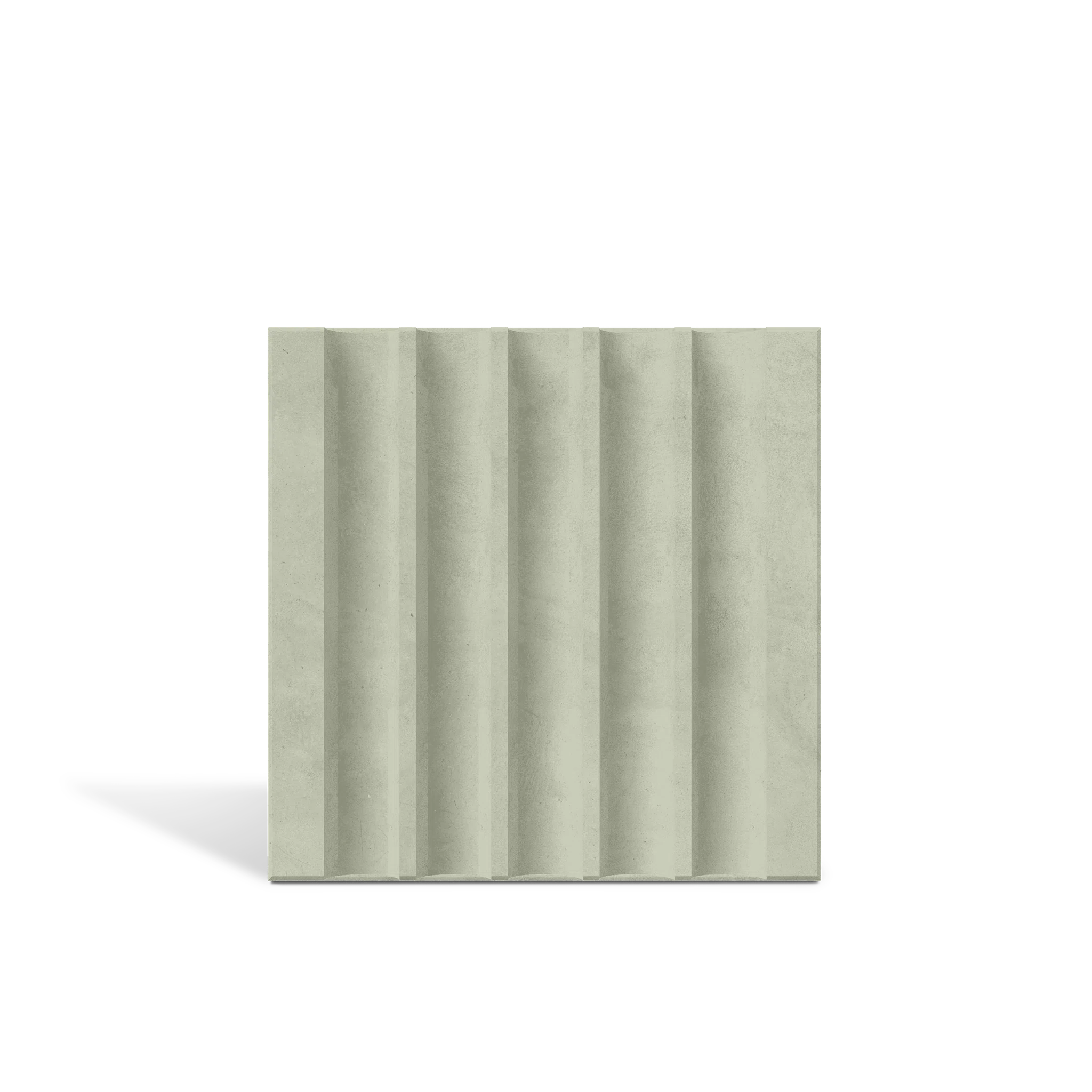 ROMA Flute Sage 3D concrete wall tile – fluted channel relief · ModaConcrete
