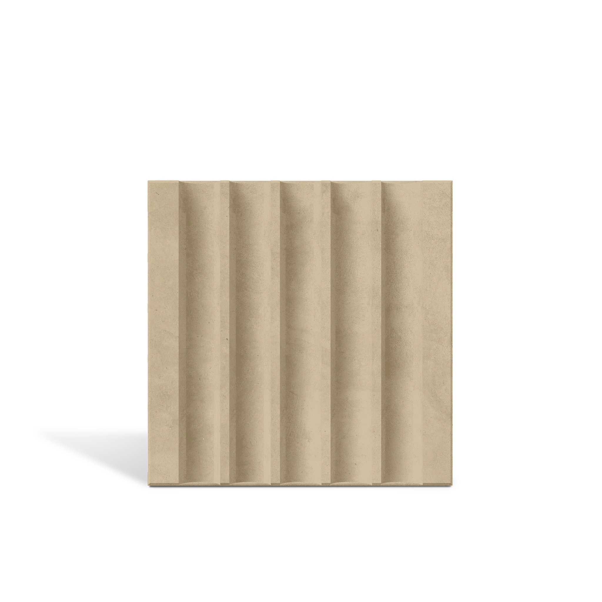 ROMA Flute Sand 3D concrete wall tile – fluted channel relief · ModaConcrete