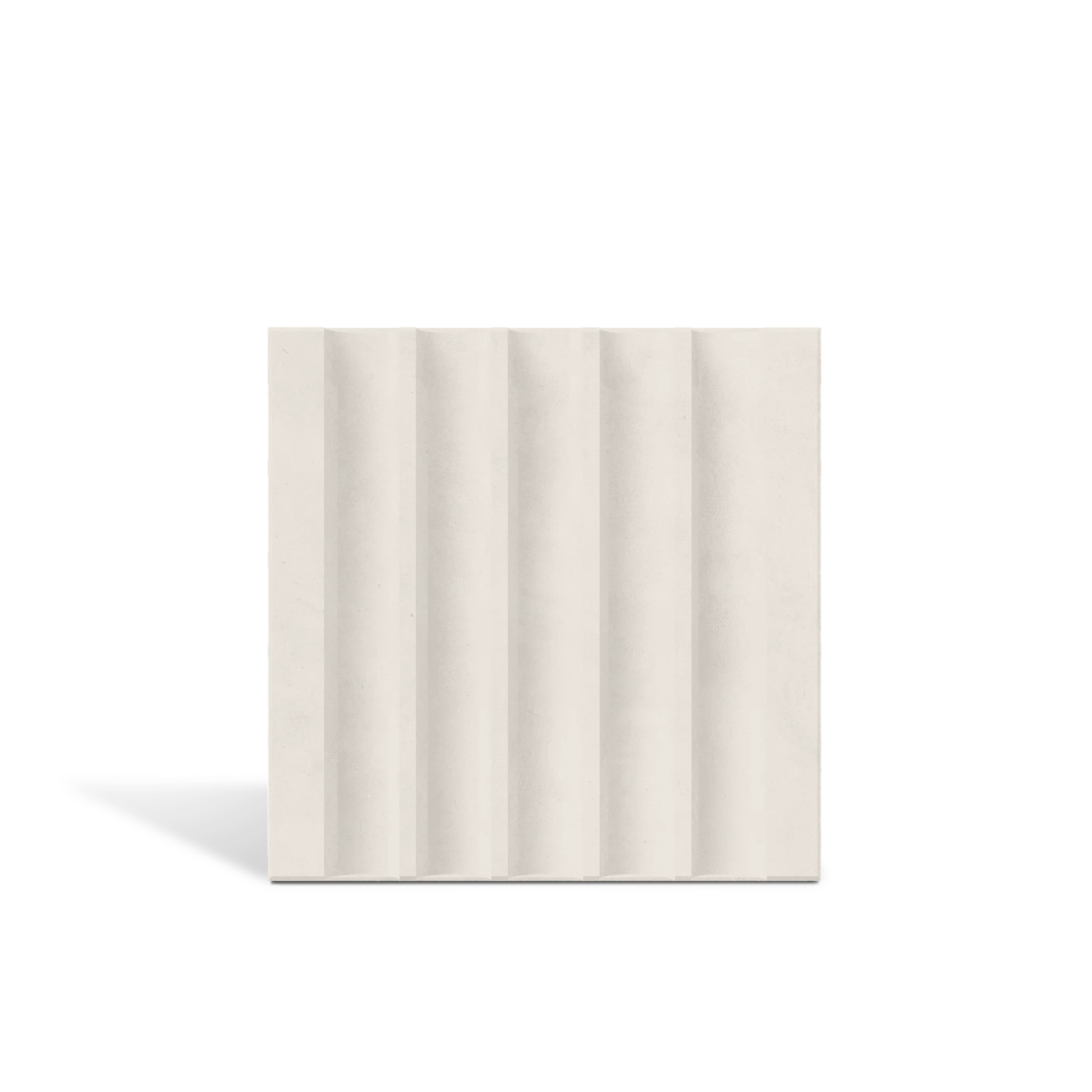 ROMA Flute White 3D concrete wall tile – fluted channel relief · ModaConcrete