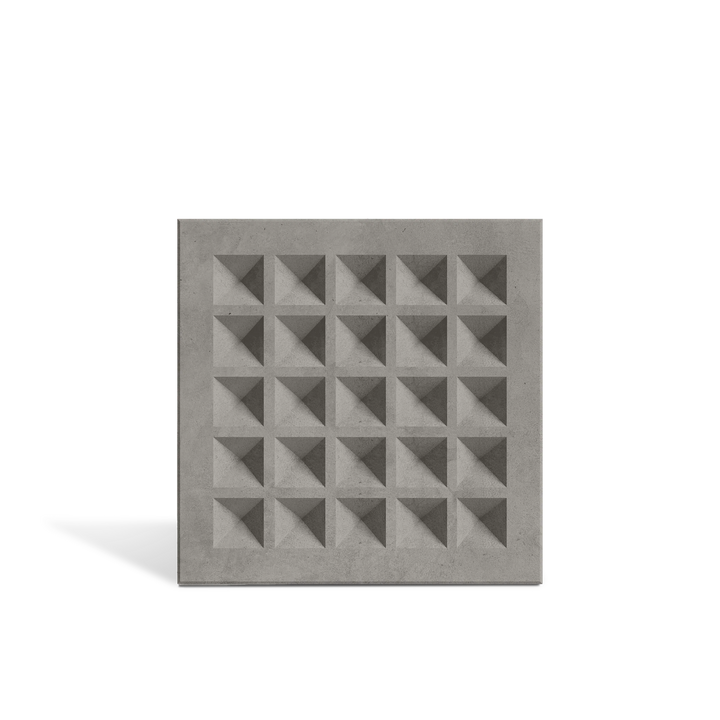 ROMA Grid Graphite 3D concrete wall tile – geometric grid relief · ModaConcrete