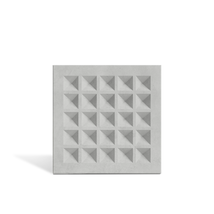 ROMA Grid Gray 3D concrete wall tile – geometric grid relief · ModaConcrete