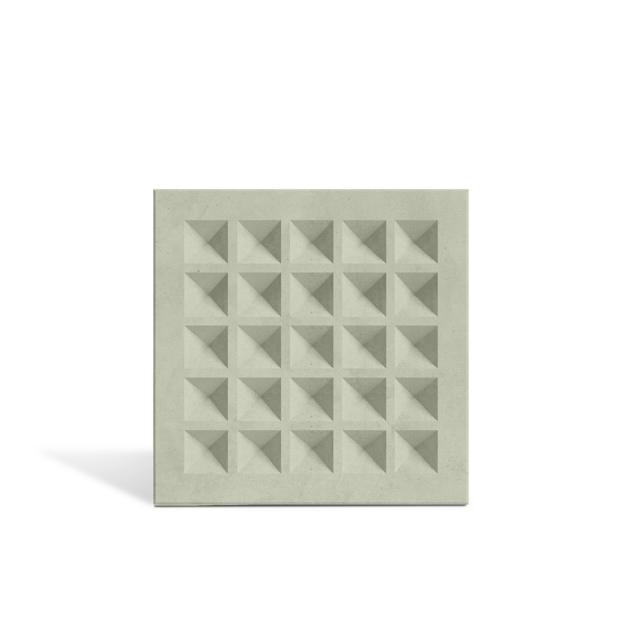 ROMA Grid Sage 3D concrete wall tile – geometric grid relief · ModaConcrete