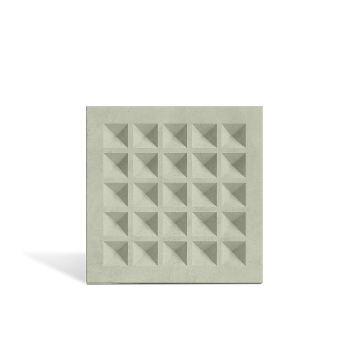 ROMA Grid Sage 3D concrete wall tile – geometric grid relief · ModaConcrete