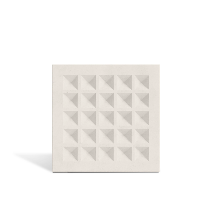 ROMA Grid White 3D concrete wall tile – geometric grid relief · ModaConcrete