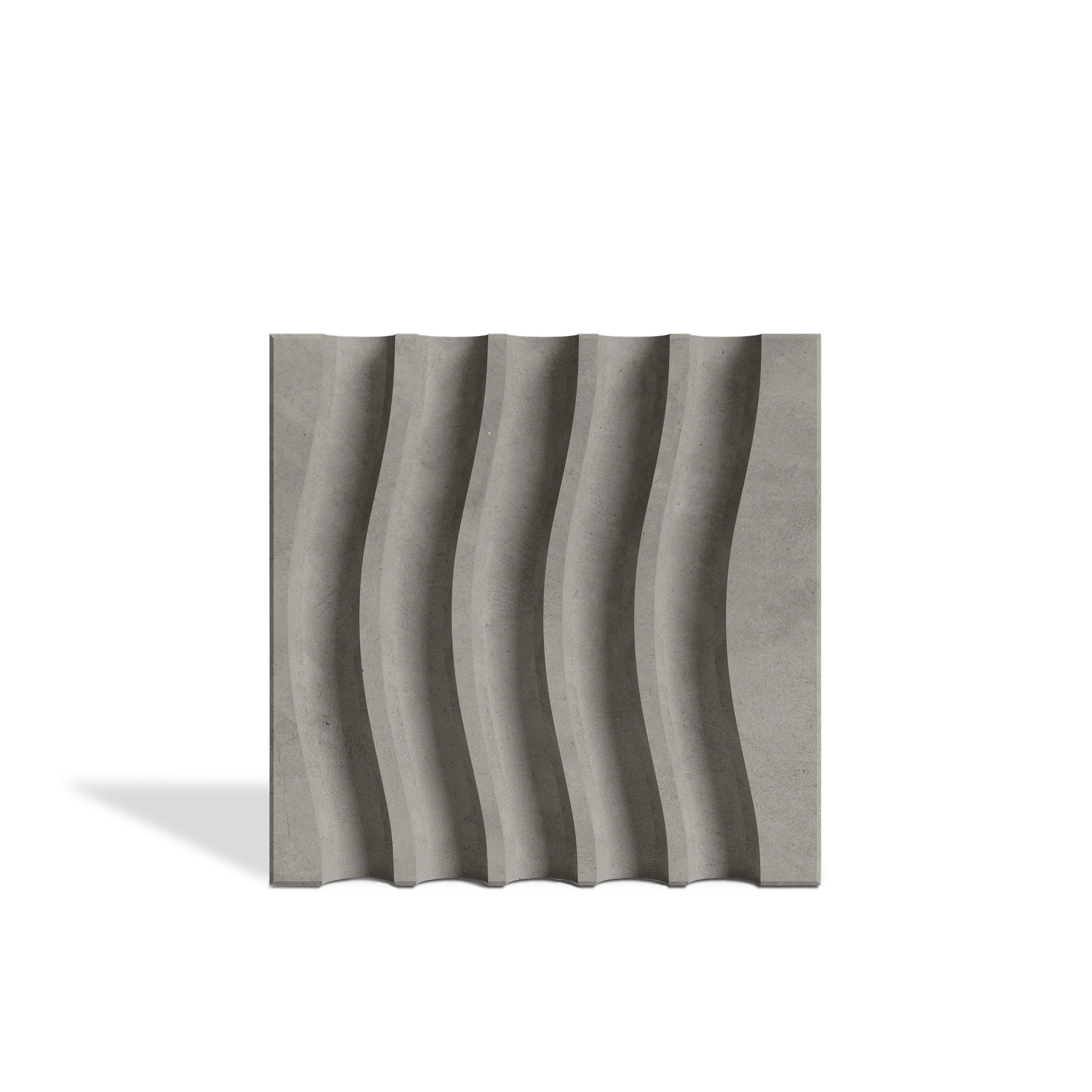 ROMA Waves Graphite 3D concrete wall tile – flowing wave relief · ModaConcrete